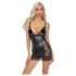 Noir - Black Mini Dress with Sheer Sides