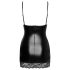 Noir - Black Mini Dress with Sheer Sides