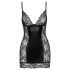 Noir - Black Mini Dress with Sheer Sides - L