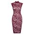 Cottelli - Lace Sheer Dress (Burgundy)