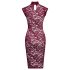 Cottelli - Lace Sheer Dress (Burgundy)