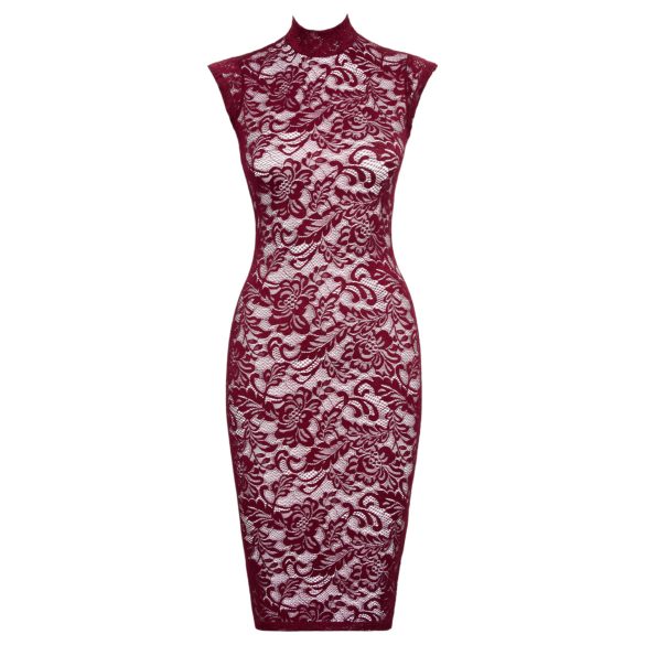 Cottelli - Lace Sheer Dress (Burgundy) - M