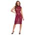 Cottelli - Lace Sheer Dress (Burgundy) - L