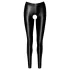 Noir - Glossy Open Black Leggings - M