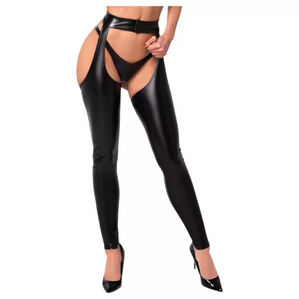 Noir - Glossy Tights - Chaps Style (Black)