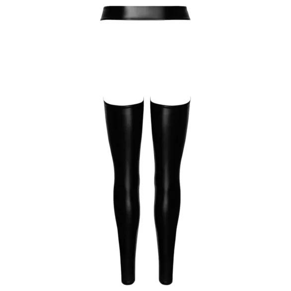 Noir - Glossy Tights - Chaps Style (Black) - M