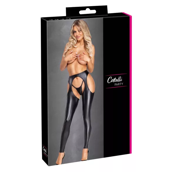 Cottelli - Open Chaps Trousers and Thong Set (Black)