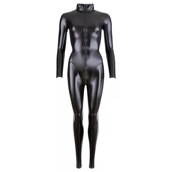 Cottelli - Shiny Long-Sleeve Party Overall (Black) - S