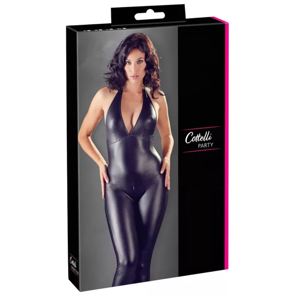Cottelli Party - Shiny Black Jumpsuit - M