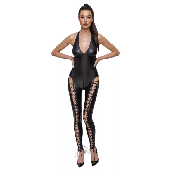 Cottelli Party - Halter Lace-Up Jumpsuit (Black)