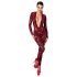 Noir Kink Royal - Sheer Catsuit (Red) - M