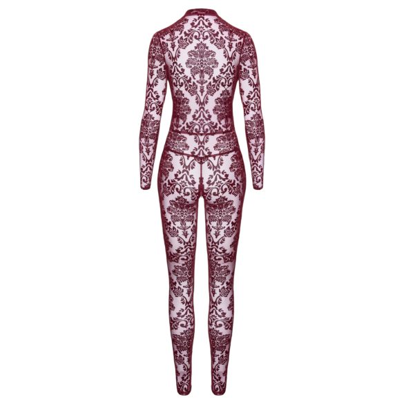 Noir Kink Royal - Sheer Catsuit (Red) - M