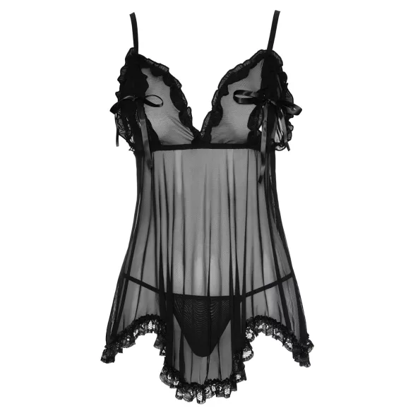 Cottelli - Light, Ruffled Babydoll (Black) - L