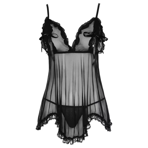 Cottelli - Light, Ruffled Babydoll (Black) - L