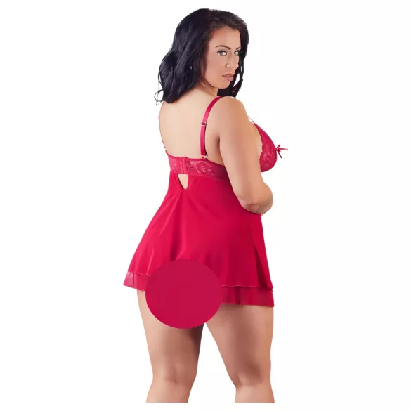Cottelli Plus Size - Lacy, Flowy Babydoll (Red) - 4XL