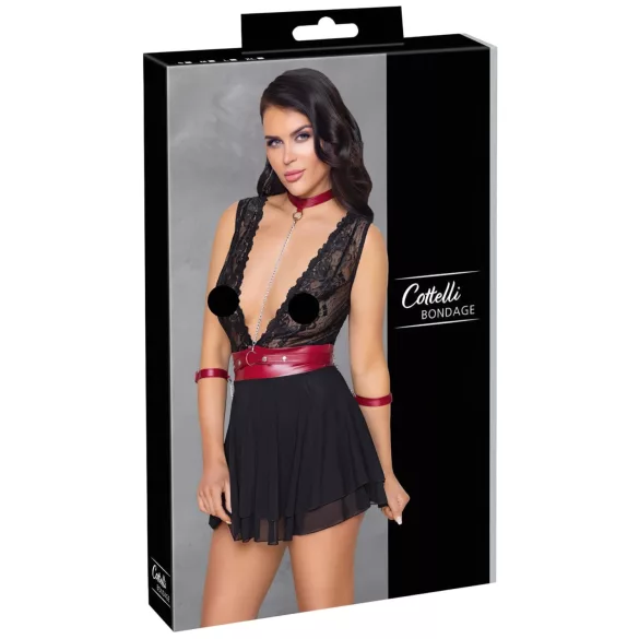 Cottelli Bondage - Halter Lace Babydoll (Black) - M