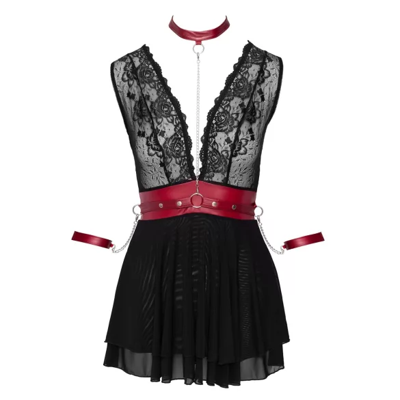 Cottelli Bondage - Halter Lace Babydoll (Black) - L