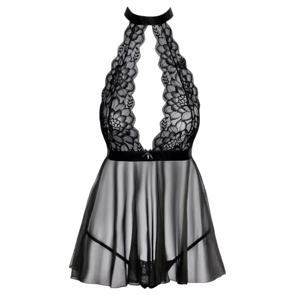 Lace Babydoll with Neck Strap - Kissable (Black)