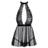 Lace Babydoll with Neck Strap - Kissable (Black)