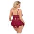 Cottelli Curves - Lace Mini Dress Set (Red)