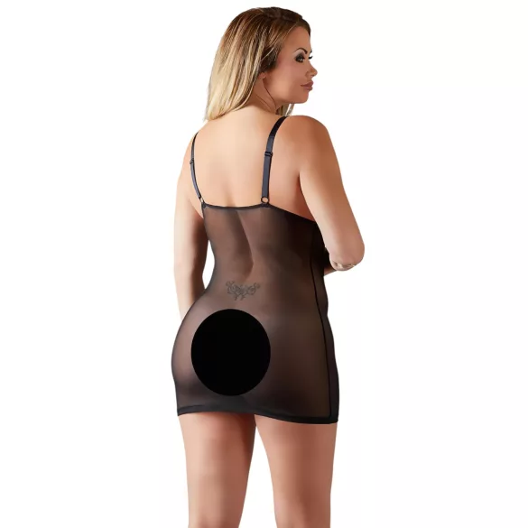 Cottelli Plus Size - Sheer Lace Nightgown (Black) - 3XL