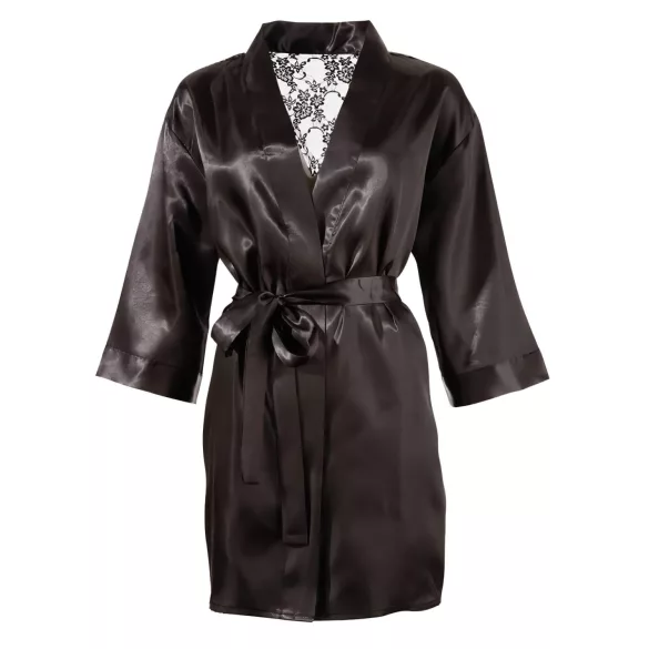 Cottelli - Satin-Lace Short Robe (Black)