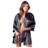 Cottelli - Satin-Lace Short Robe (Black) - L/XL