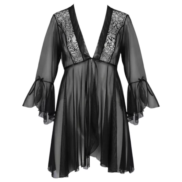 Passion Eco Primula - Black Lace Robe and Thong Set