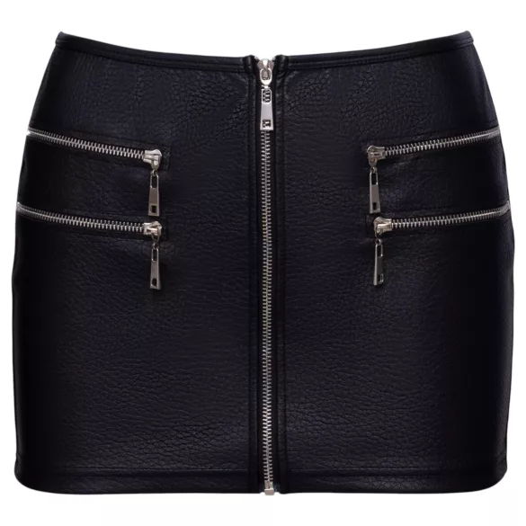 Cottelli - zip-up faux leather mini skirt (black)