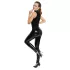 Black Level - Shiny Zipper Jumpsuit (Black) - M