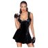 Noir - Ruffled Mini Dress (Black) - M