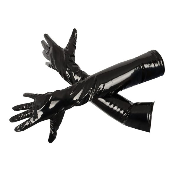 Black Level - Shiny Lacquer Gloves (Black) - XL