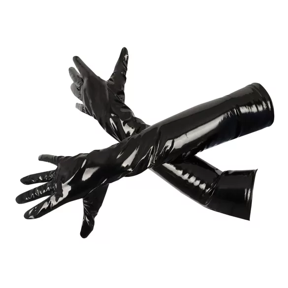 Black Level - Shiny Lacquer Gloves (Black) - XL