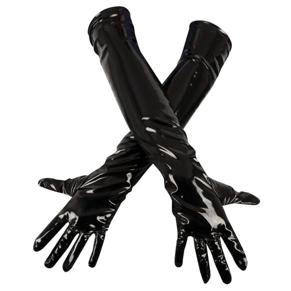 Black Level - Shiny Lacquer Gloves (Black) - XL