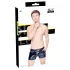 Black Level - Men's Vinyl Shorts with Side Pockets (Black) - M