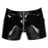 Black Level - Men's Vinyl Shorts with Side Pockets (Black) - L