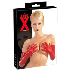 Latex long unisex gloves (red) - M