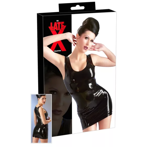LATEX - Sleeveless Mini Dress (Black) - L