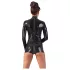 LATEX - Open-Front Long Sleeve Short Jumpsuit (Black) - L