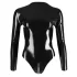 Latex Long-Sleeve Women's Bodysuit (Black) - M