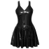 LATEX - Mini Dress with Ruffled Skirt (Black) - M