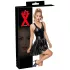 LATEX - Mini Dress with Ruffled Skirt (Black) - XL