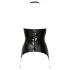 Late X - open-cup latex suspender top (black)