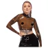 LATEX - Sheer Black Latex Top - M
