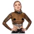 LATEX - Sheer Black Latex Top - L