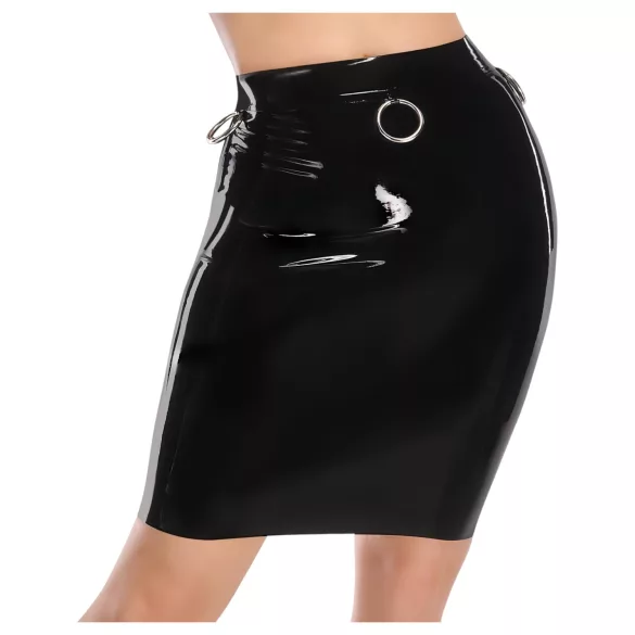 LATEX - Black Midi Skirt - 2XL