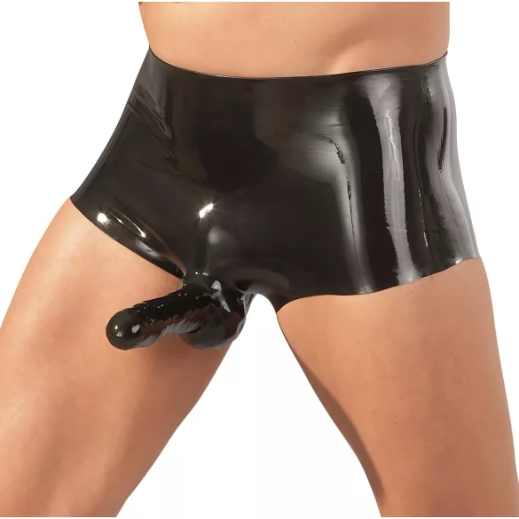 LATEX - Black Boxer & Penis Sleeve Combo - L/XL