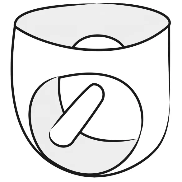 Men's Latex Underwear with Internal Anal Dildo (Black) - M