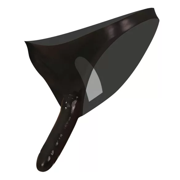 LATEX - Black Briefs with Inner & Outer Dildo (S-L)