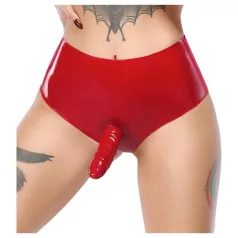 LATEX - Realistic Red Dildo Panties